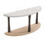 Console en bois robuste et élégante avec tablettes ouvertes et design rétro