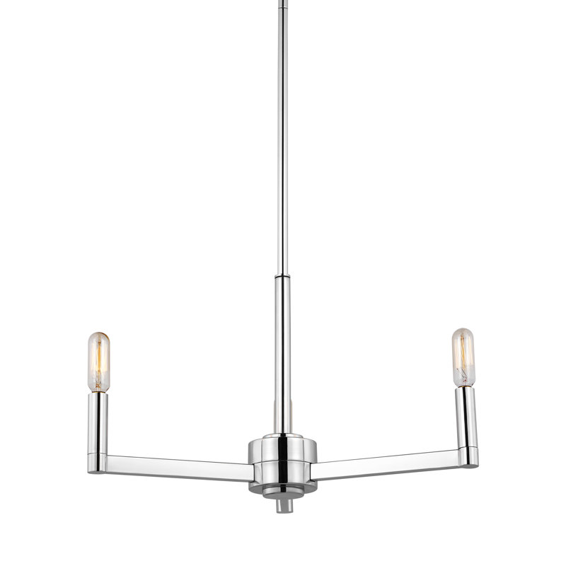 5-Light Chandelier, Chrome, 10.5"H x 10"W x 10"D