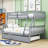 Twin Over Full Wood Bunk Bed With Twin Trundle, Built-In Ladder And Guardrail-814706792