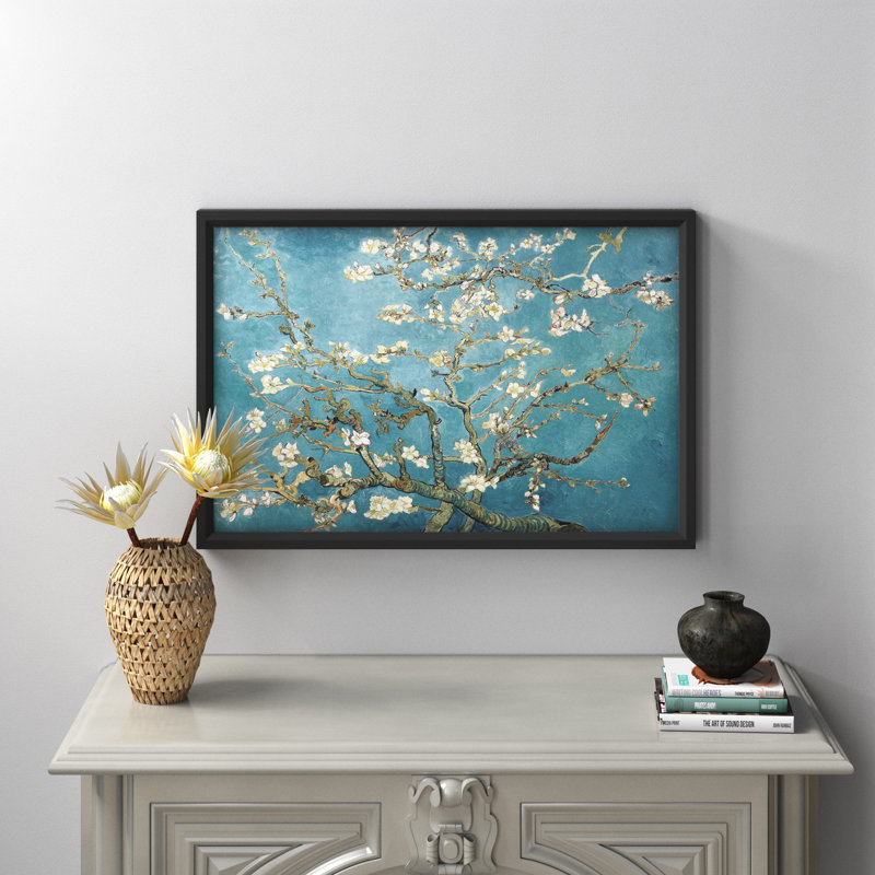 «Almond Blossom» par Vincent Van Gogh, reproduction d'art sur toile, H 27 po x l 39 po, Noir