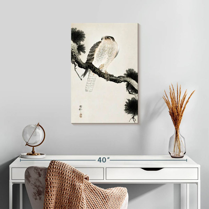 Brampt Hawk On Pine Branch, 24" H x 16" W