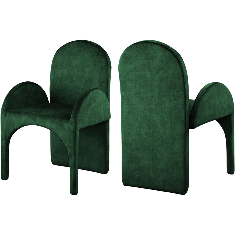 Caserta 18.5'' H Velvet Upholstered Armchair, Green Velvet