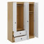 Garde-robe 4 portes avec tiroirs, tablette et tringle
