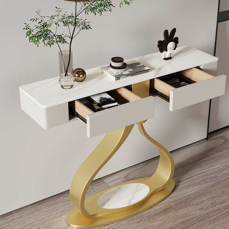 Console Italian Luxury, Doré, Blanc