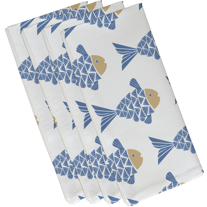 Ensemble de serviettes 4 pièces Grand Ridge, L 18 po x L 18 po, bleu