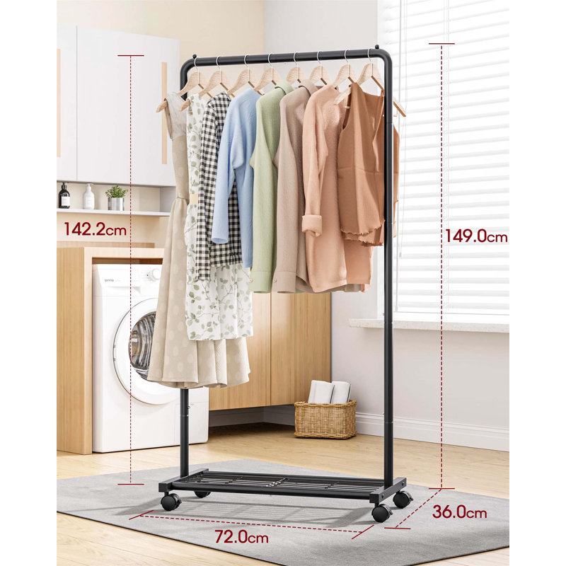 Bonville 72cm Rolling Clothing Rack, Black