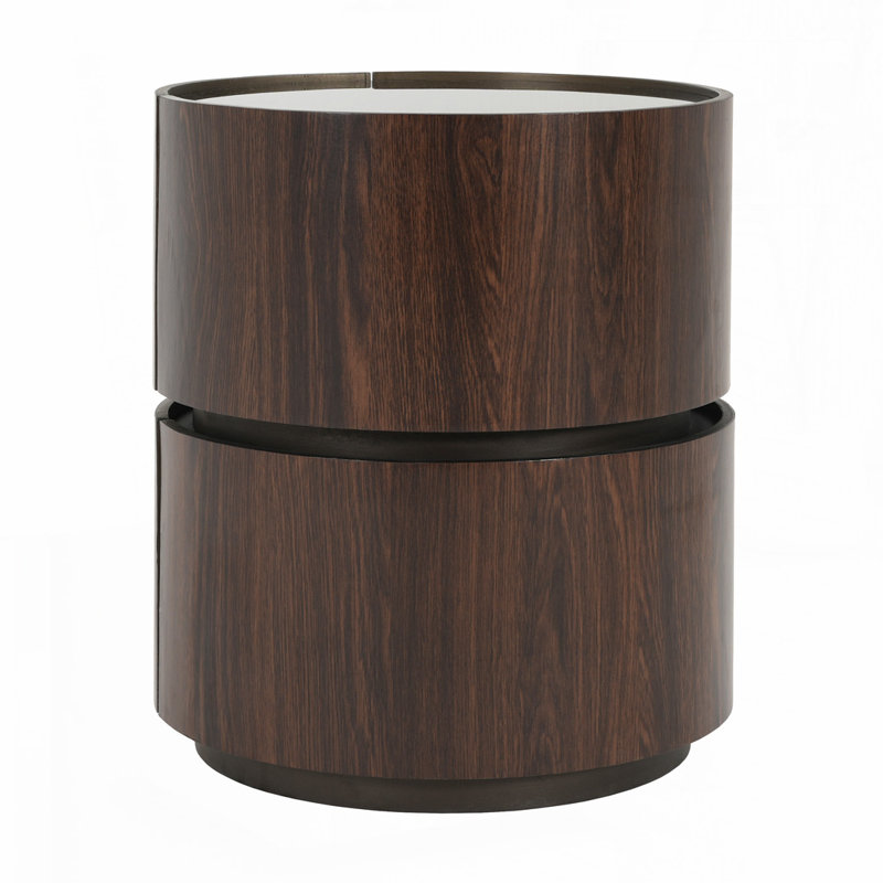 Table d'appoint avec rangement, Brun