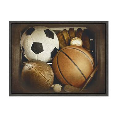 Harriet Bee Vintage Hockey Gear Framed On Canvas by Shawn St.Peter Print
