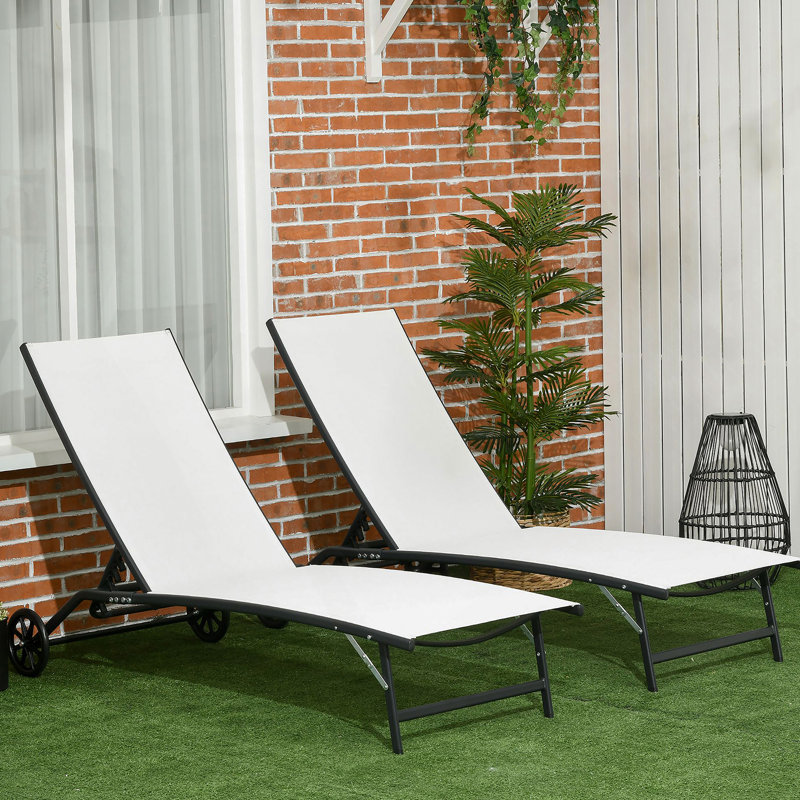 Chaise longue d'extérieur 2 pièces Outsunny