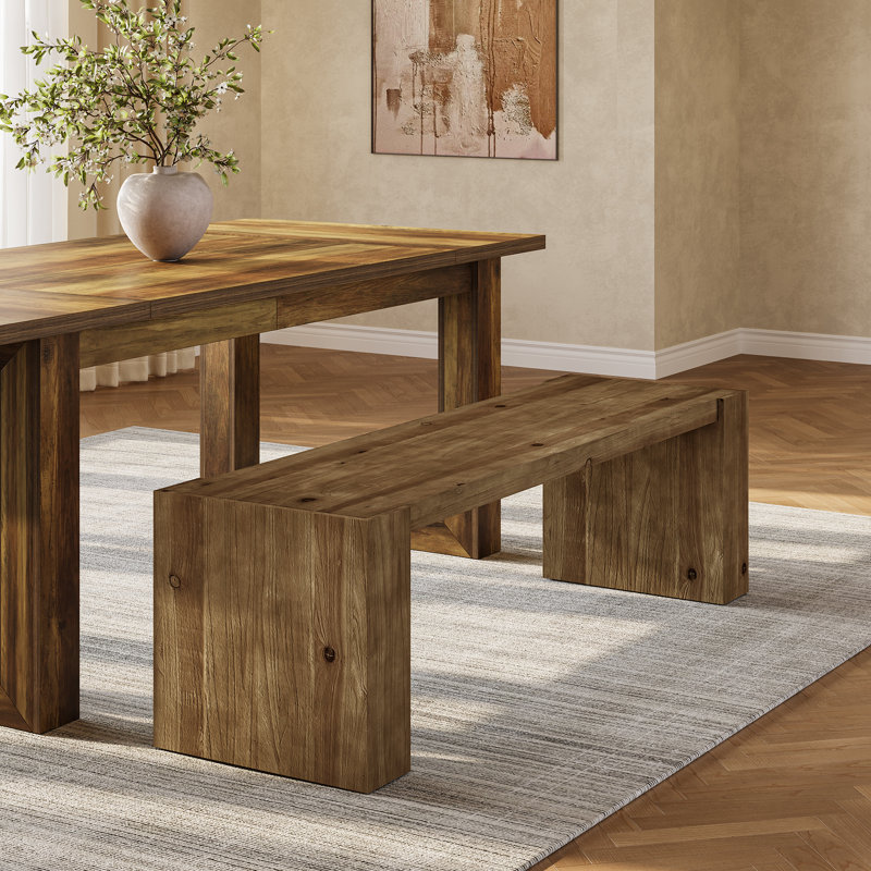Solid Wood Entryway Bench, 59'' Farmhouse Indoor Bench Seat, Tv Stand 