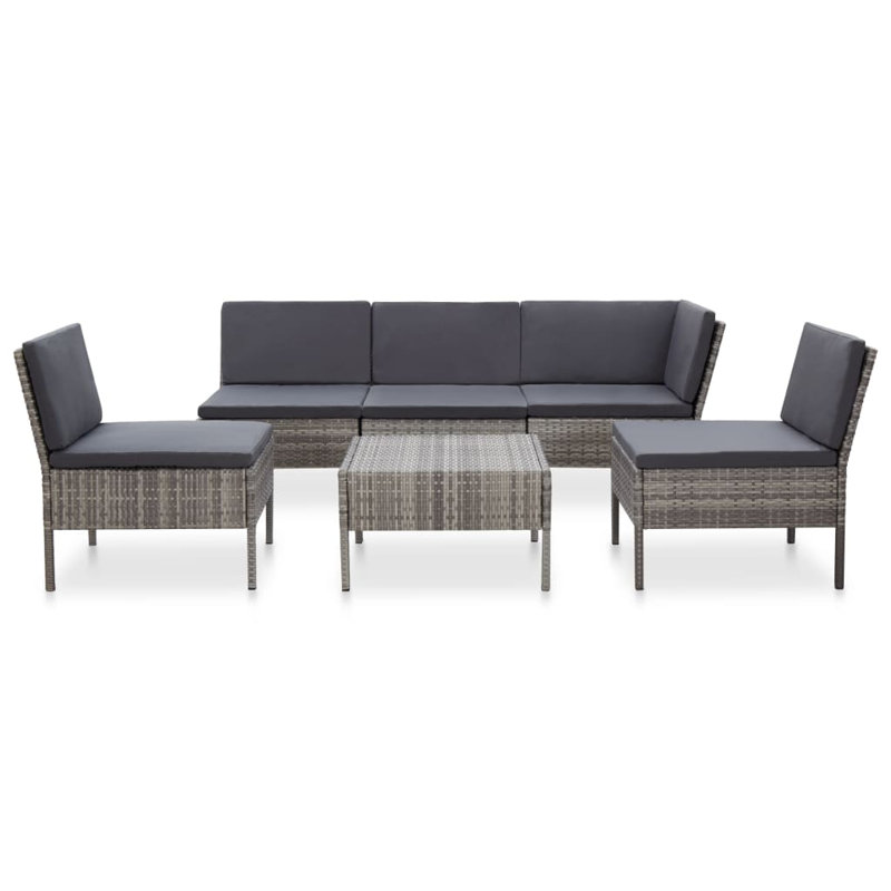Abu-Sufyan 6 Piece Lounge Chair, Anthracite, Light Gray