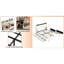 Structure de lit double avec tablette de rangement, tête de lit, prises de courant, sommeil tranquille, sans sommier, chambre à coucher en métal blanc essentiel-129632155-129632156