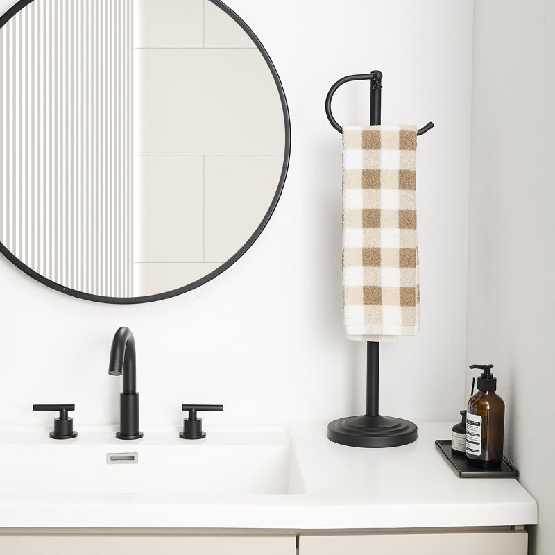 Porte-serviettes sur pied, Noir mat