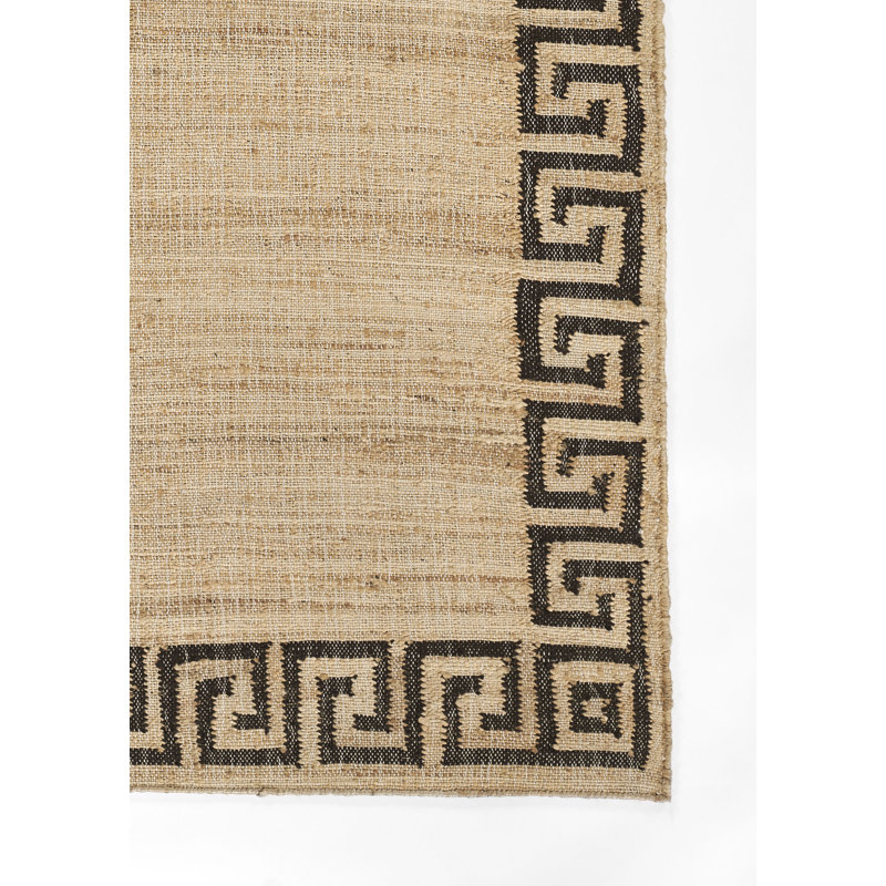 Erin Gates by Momeni Orchard Greek Key Jute and Wool Hand Woven Brown Area Rug, Rectangle 3'6" x 5'6"