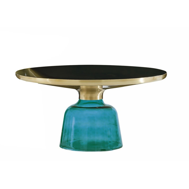 Table basse à piédestal Salzman, Bleu