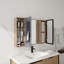 Armoire de salle de bain avec miroir 39,4 po avec combinaison de rangement, armoire à pharmacie murale avec porte à fermeture en douceur, tablettes réglables en verre, contreplaqué
