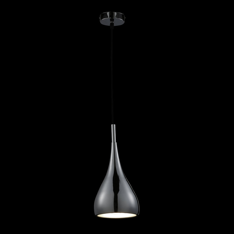 Evan 1 - Light Chrome Teardrop Pendant, 120cm H x 16cm W x 16cm D
