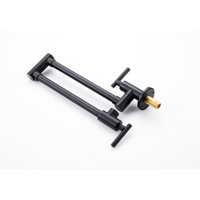 Robinet remplisseur mural noir mat, laiton, rotatif à 360 ° et pliable, poignées doubles pour une régulation facile du débit d'eau et une utilisation goutte à goutte, surface traitée pour résister à la corrosion