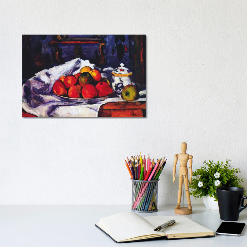 Still Life Bowl Of Apples by Paul Cezanne - Wrapped Canvas Painting, 20.32 cm H x 30.48 cm W