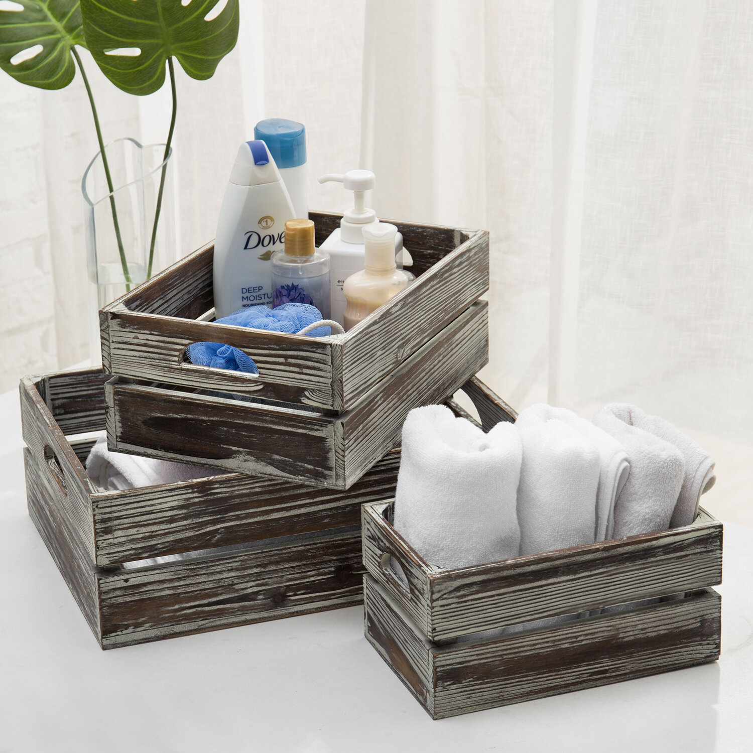 Rosalind Wheeler Solid Wood Bin | Wayfair