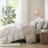 Natural Cotton Comforter - Organic, Button Closure, Full/Queen Oversized Cover With Insert