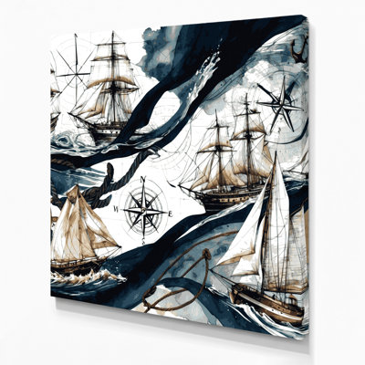 Art nautique sur toile beige