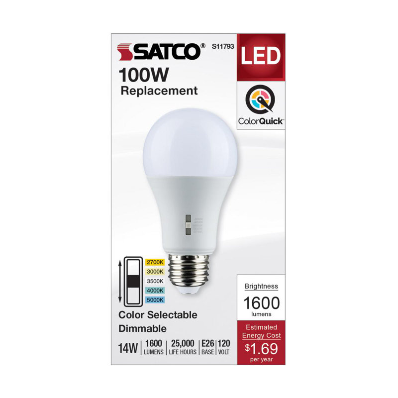 14 Watt White LED Bulb, 100 Watt Equivalent