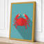 Crab in Teal Modern - Wrapped Canvas-480168816-480168828