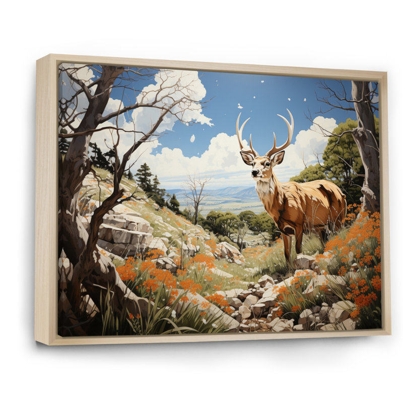 Paysage d'antilope de Baylaa - impression, H 34 po x l 44 po x P 1,5 po, Cadre naturel flottant