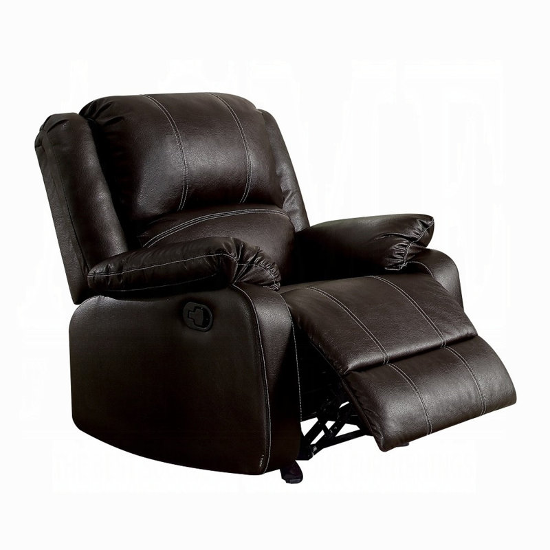 Zuriel Motion Rocker Recliner, Brown Faux Leather