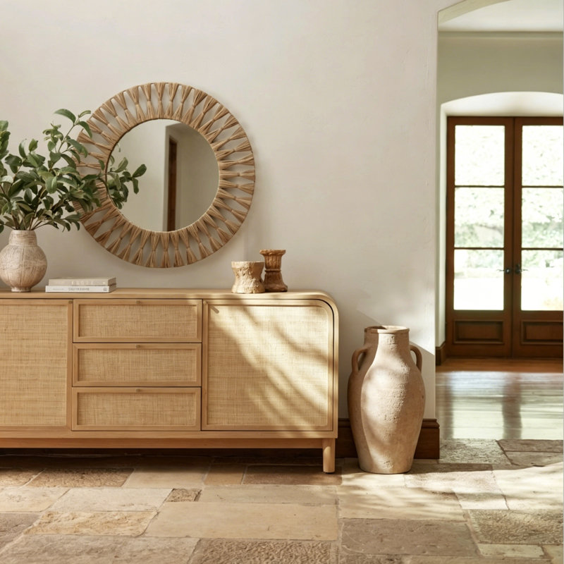 Buffet maison de style rétro, Brun orangé