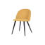Ensemble de deux chaises d'appoint de salle à manger rembourrées en tissu jaune et noir