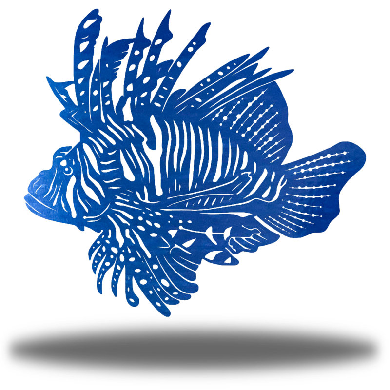 Décoration murale poisson-lion Angelinea, Bleu, H 36 po x l 36 po x P 0,013 po