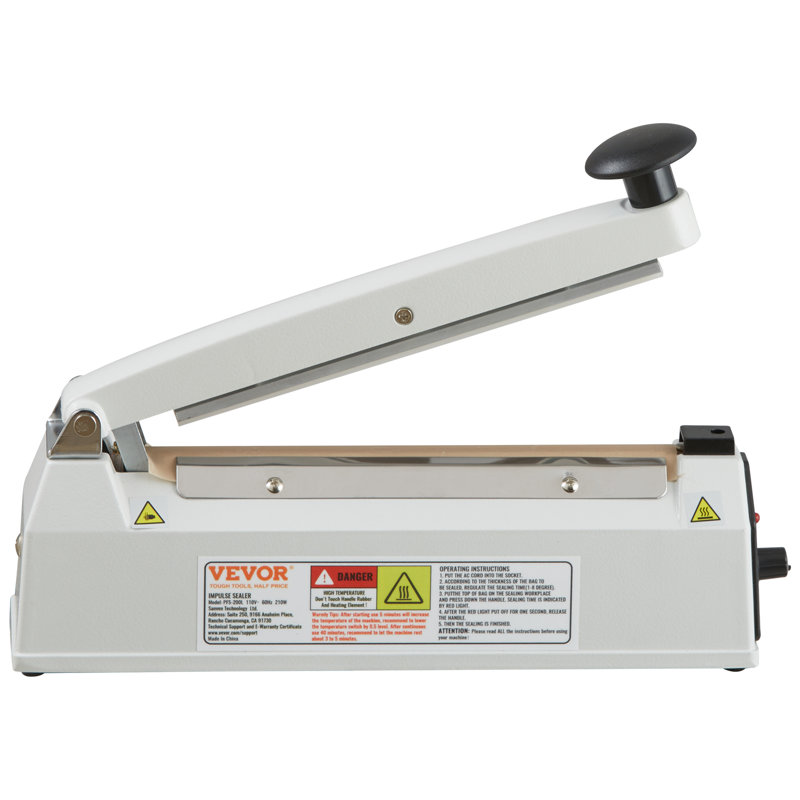 VEVOR 8" Aluminum Hand Impulse Heat Sealer Machine Poly Plastic Bags Sealing