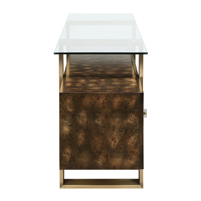 Console en laiton et brun antique