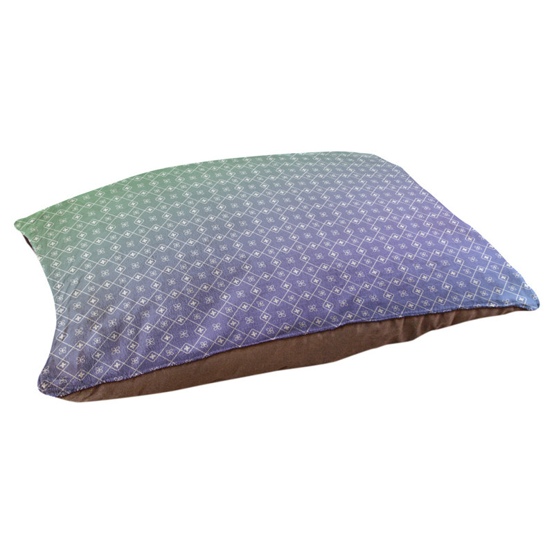 Coussin pour chien/classique à chariot Campion, Grand (l 50 po x P 40 po x H 17 po), Mauve / vert / blanc