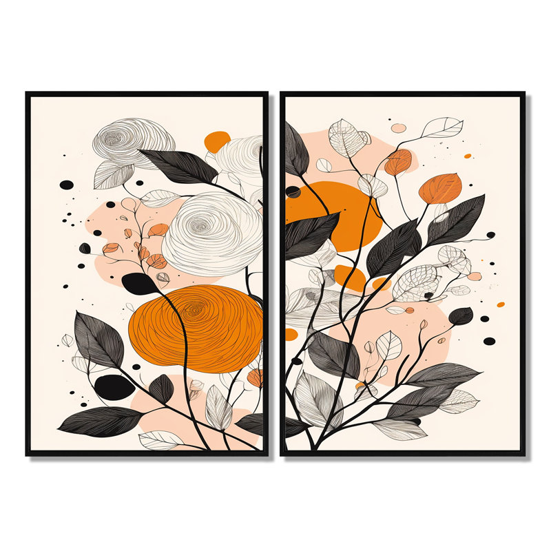 Cheshire - art mural moderne, Black, 36" H x 48" W, Impression encadrée flottante