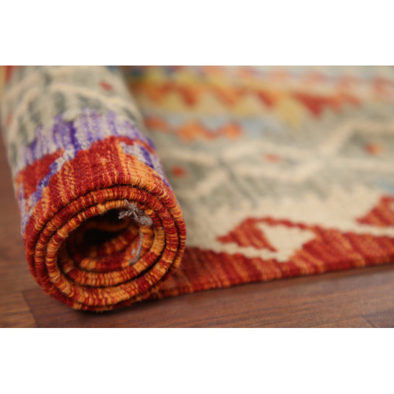 Tapis oriental multicolore kilim 7 x 9