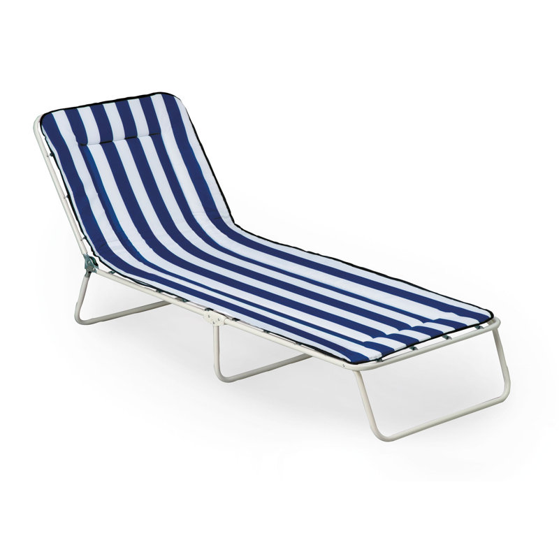 Chiemsee 3-Legged Lounger, White, Blue/White