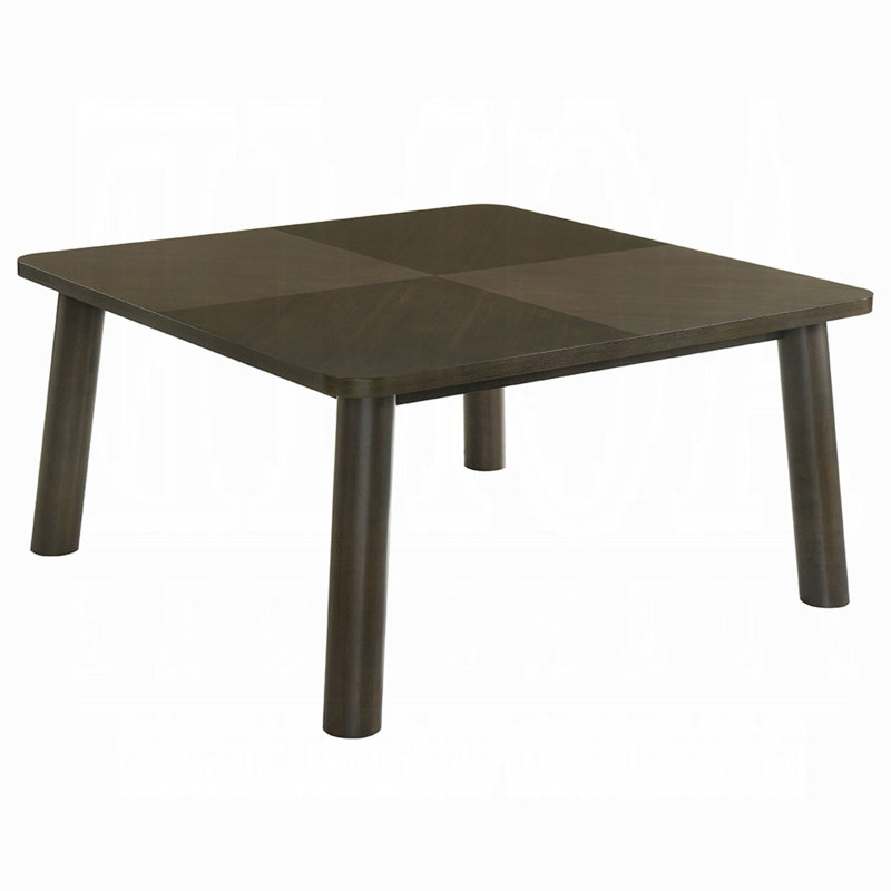 Table de salle à manger Mery, plateau carré 59 po, bois d'hévéa massif noyer brun