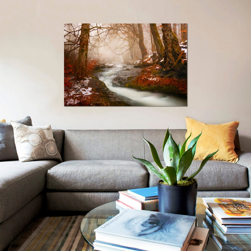 « the matinée walk », reproduction de photo sur toile, H 18 po x l 26 po x P 1,5 po, Toile avec cadre noir