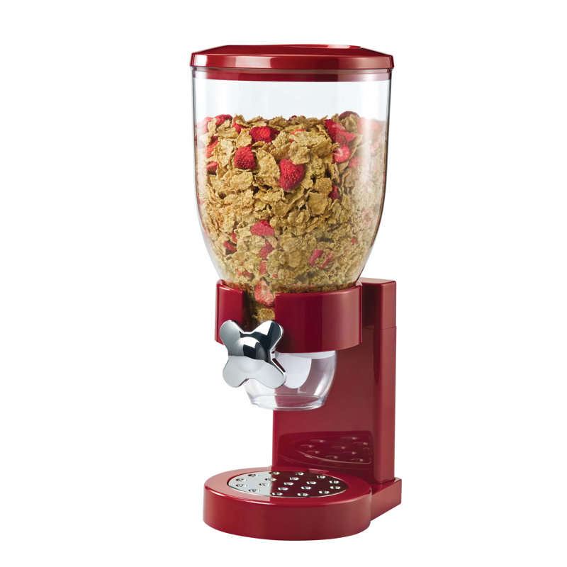 Red and Clear Plastic Single Dry Food Dispenser