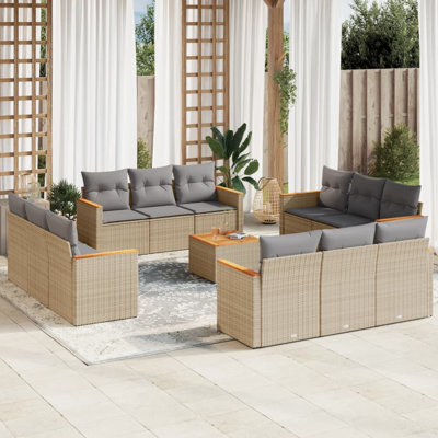  Ensemble de canapé de jardin beige