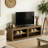 55.11" Wood TV Stand Console Table With 4 Open Shelves For Living Room, Bedroom