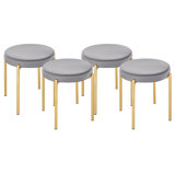 Upholstered Counter Stool with Metal Frame