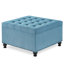 Rangement bleu avec capitonnage et pieds rembourrés