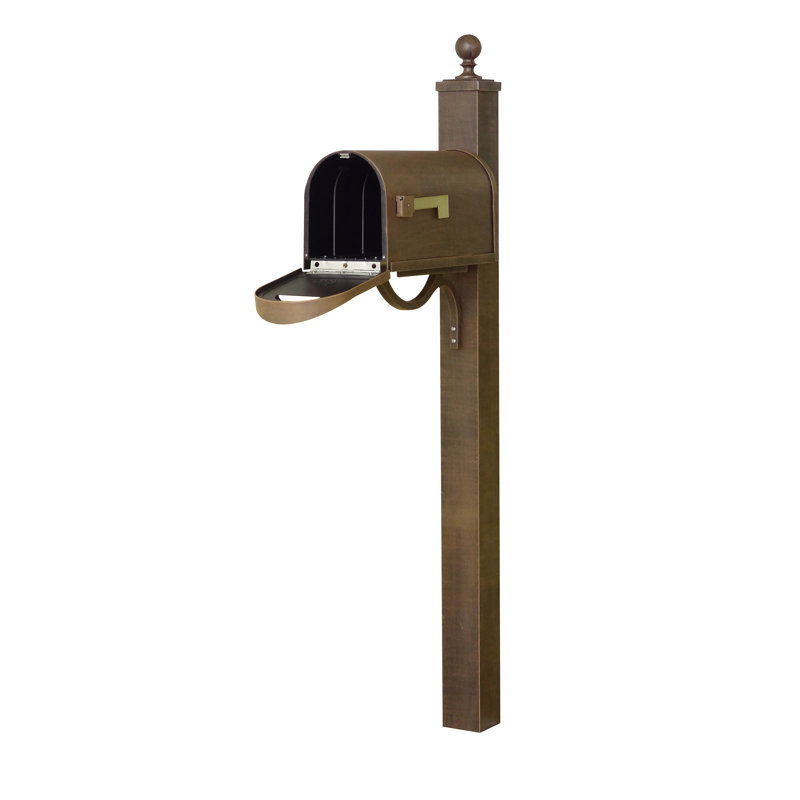 Aluminum Post Mounted Mailbox, Copper