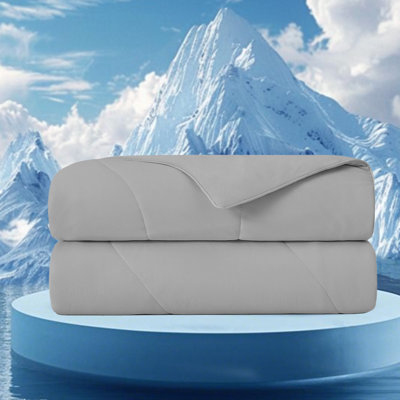 Ensemble de literie Premium Cooling Comfort, gris, 108 x 90 pouces, conception durable toutes saisons