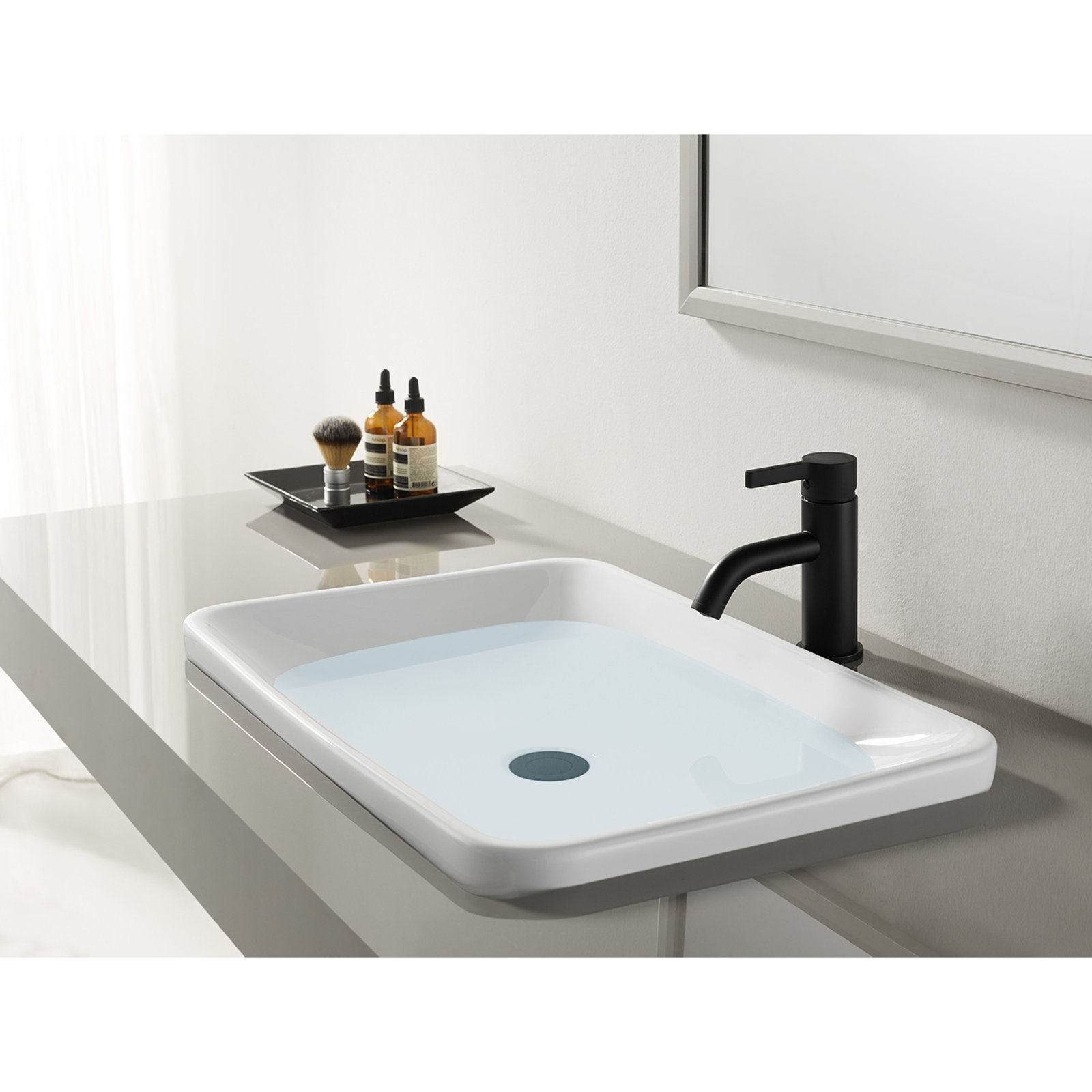 Continental Single-Hole Faucet with Pop-Up Drain, Matte Black
