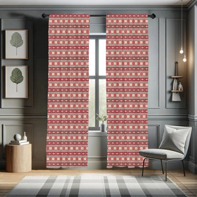 Geometric Semi-Sheer Rod Pocket Curtain Panels